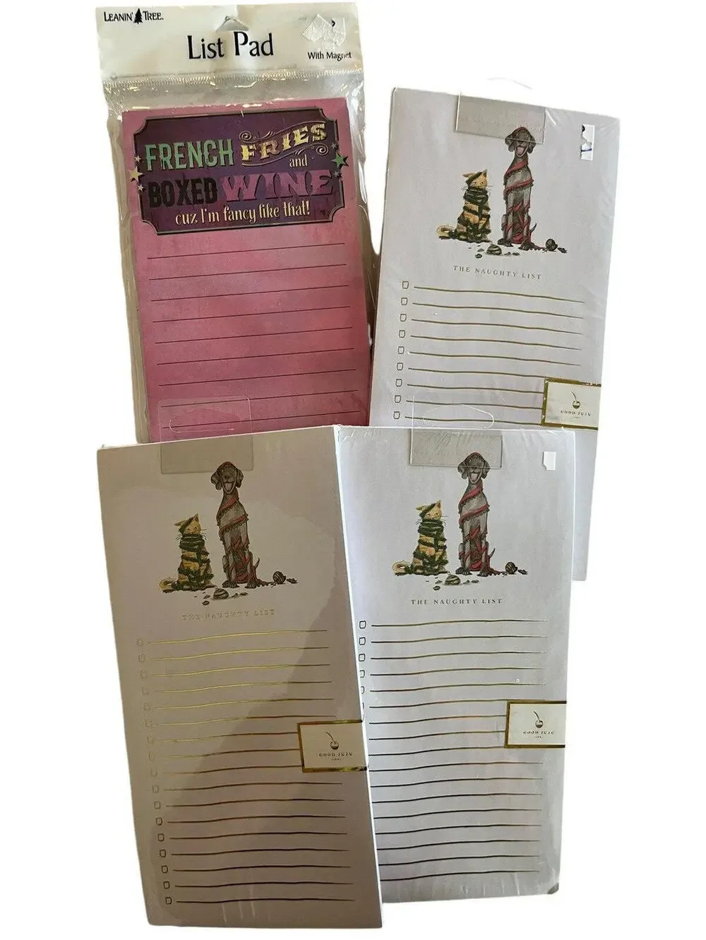Note Pad 3 Naughty List Shopping List and 1 French Fries Things To Do NEW 1770.2